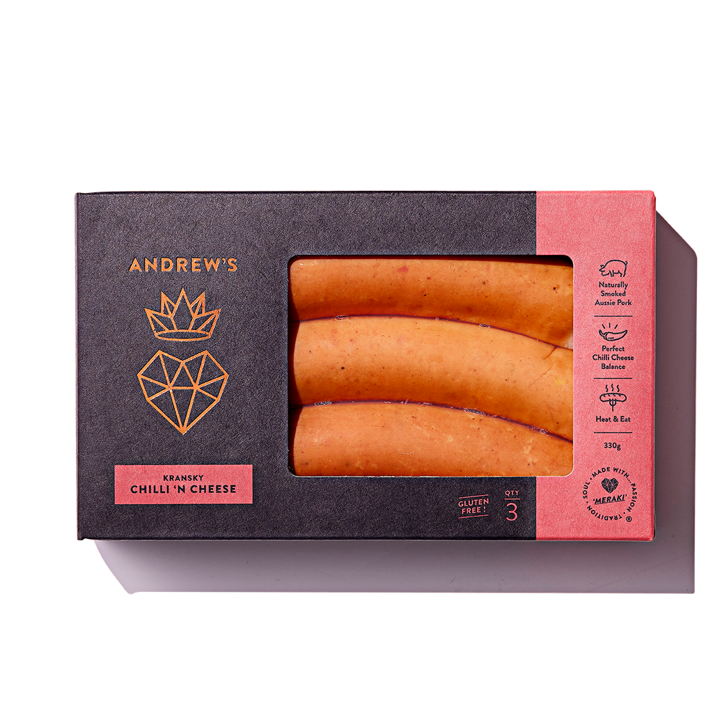 Andrew's Award Winning Chilli 'n Cheese Kransky, Gluten Free